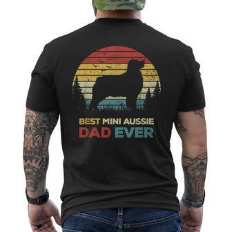 Best Mini Aussie Dad Ever Retro Australian Shepherd Dog Mens Back Print T-shirt - Seseable