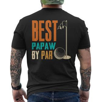Best Papaw By Par Vintage Retro Golf Lover Grandpa Gift Mens Back Print T-shirt