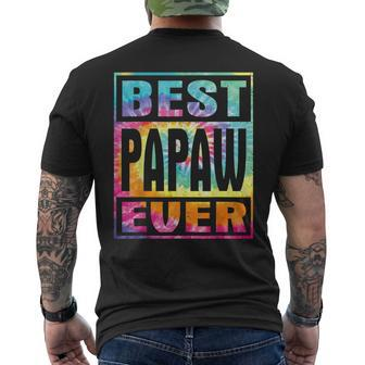 Best Papaw Ever Vintage Tie Dye Funny Fathers Day Mens Back Print T-shirt - Seseable