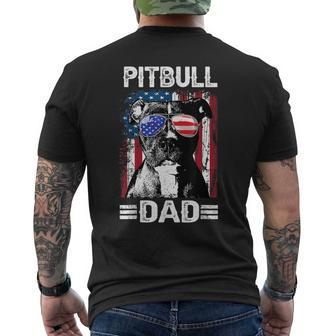 Best Pitbull Dad Ever American Flag 4Th Of July Gift For Mens Mens Back Print T-shirt - Seseable
