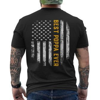 Best Poppa Ever American Flag Fathers Day Gifts Mens Back Print T-shirt | Mazezy AU