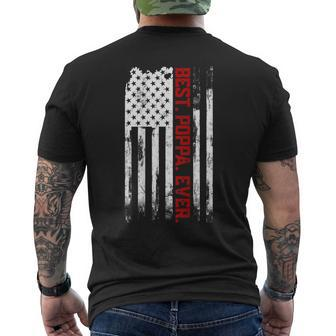 Best Poppa Ever American Usa Flag Father’S Day Gift Poppa Mens Back Print T-shirt | Mazezy