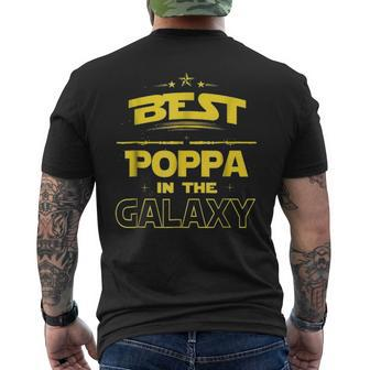 Best Poppa In The Galaxy Fathers Day Love Grandpa Men's T-shirt Back Print - Seseable