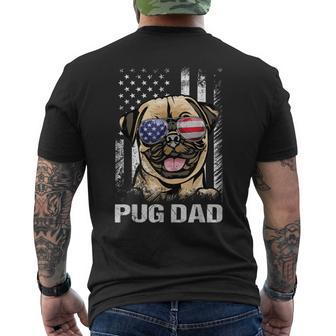 Best Pug Dad Ever American Flag Dog Lover Gift For Mens Mens Back Print T-shirt - Seseable