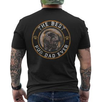 Mens Best Pug Dad Ever Black Pugs Owner Vintage Dog Lover Men's T-shirt Back Print - Seseable