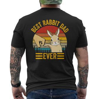 Mens Best Rabbit Dad Ever Vintage Rabbit Lover Best Bunny Dad Eve Men's T-shirt Back Print - Seseable
