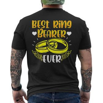 Best Ring Dude Ever Wedding Bearer Ring Carrier Mens Back Print T-shirt - Seseable