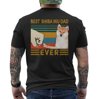 Best Shiba Inu Dad Ever Bump Fist Vintage Men's T-shirt Back Print - Seseable
