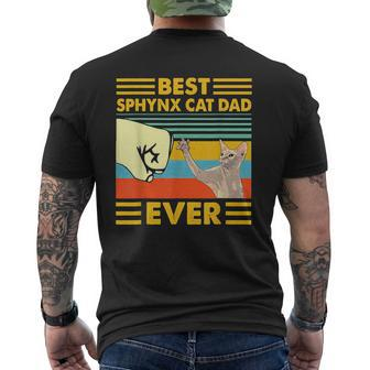 Best Sphynx Cat Dad Ever Retro Vintage Sunset Mens Back Print T-shirt