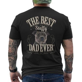 Best Staffy Dad Ever Staffordshire Bull Terrier Men's Back Print T-shirt | Mazezy