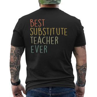 Best Substitute Teacher Ever Cool Vintage Christmas Gift Mens Back Print T-shirt - Seseable