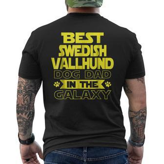 Best Swedish Vallhund Dad In The Galaxy Men's Back Print T-shirt | Mazezy