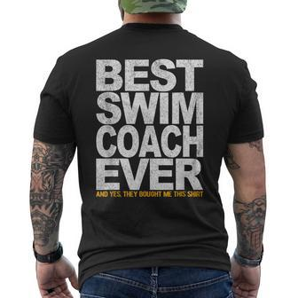Best Swim Coach Ever Swimming Coach Swim Teacher Swimmer Mens Back Print T-shirt - Seseable