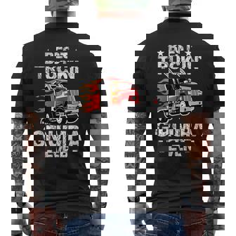 Best Truckins Grumpa Ever Trucker Grandpa Truck Gift Mens Back Print T-shirt | Mazezy