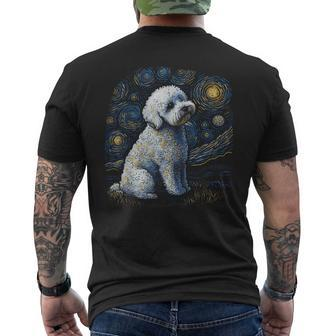 Bichons Frise Dog Starry Night Dogs Lover Graphic Men's Back Print T-shirt | Mazezy