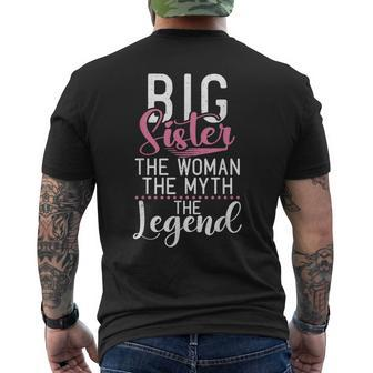 Big Sister The Woman The Myth The Legend Proud Big Sister Mens Back Print T-shirt - Seseable