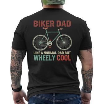 Im Biker Dad Fathers Day Wheely Cooler Bicycle Bike Cycling Men's Back Print T-shirt | Mazezy