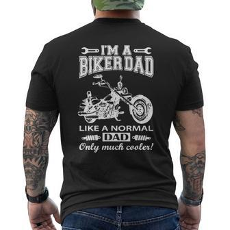 Biker Dad Like Normal Dad But Cooler Father Men's T-shirt Back Print - Seseable