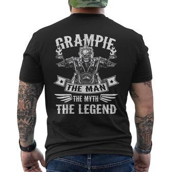 Biker Grandpa Grampie The Man Myth The Legend Motorcycle Men's Back Print T-shirt | Mazezy