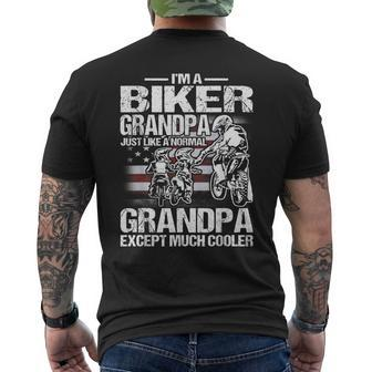 Im A Biker Grandpa Just Like A Normal Grandpa Except Much Men's Back Print T-shirt | Mazezy