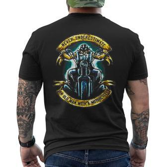 Biker Grandpa  Racing Motorcycle Racer Gift For Dad Gift For Mens Men's Crewneck Short Sleeve Back Print T-shirt