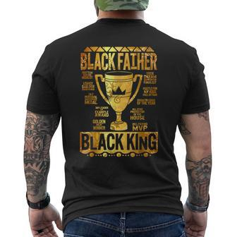 Black Father King Fathers Day Dad Matter Husband Dope Leader Gift For Mens Mens Back Print T-shirt | Mazezy