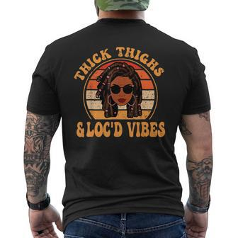 Black Pride Thick Thighs And Locd Vibes Junenth Melanin Mens Back Print T-shirt - Thegiftio UK