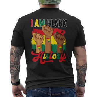 I Am Black History Hand Fist Bhm Blm Pride Afro Men's T-shirt Back Print - Seseable