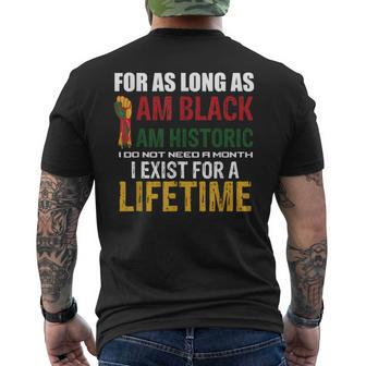I Am Black History Lifetime Cool Black History Month Pride Men's T-shirt Back Print - Seseable
