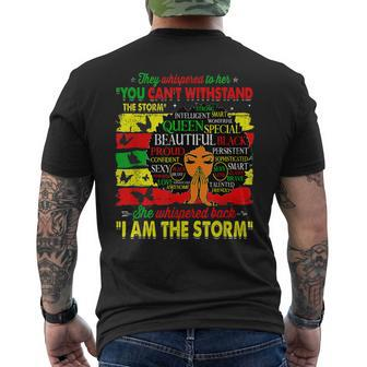 Black History Month Afro I Am The Storm African Pride Woman Men's T-shirt Back Print - Seseable