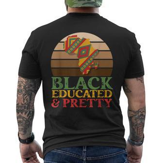 Black History Month - Black Educated & Pretty Black Freedom Men's T-shirt Back Print - Seseable