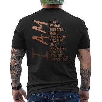 I Am Black Woman Educated Melanin Black History Month V5 Men's T-shirt Back Print - Seseable