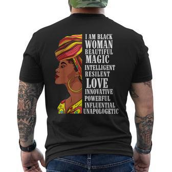I Am Black Woman Black History Month 2023 African Woman Men's T-shirt Back Print - Seseable