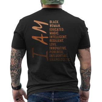 I Am Black Woman Black History Month Educated Black Girl V15 Men's T-shirt Back Print - Seseable