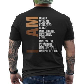 I Am Black Woman Black History Month Unapologetically V3 Men's T-shirt Back Print - Seseable