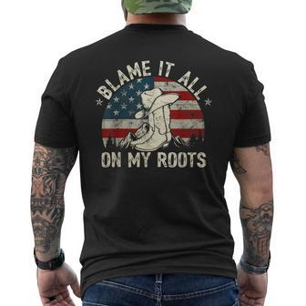 Blame It All On My Roots Country Music Lover Men's T-shirt Back Print - Seseable