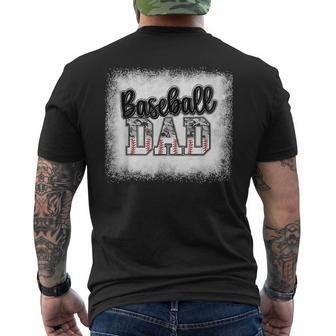 Bleached Baseball Dad Camo Print Funny Dad Fathers Day Gift Mens Back Print T-shirt