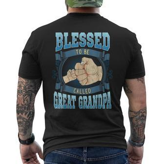 Blessed To Be Called Great Grandpa Fathers Day Men's Back Print T-shirt | Mazezy