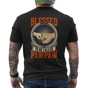 Blessed To Be Called Pawpaw Grandpa For Men Fathers Day Men's Back Print T-shirt | Mazezy