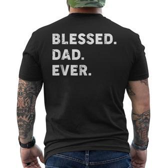 Mens Blessed Dad Ever Blessed Fathers Day T Shirt Men's Back Print T-shirt | Mazezy