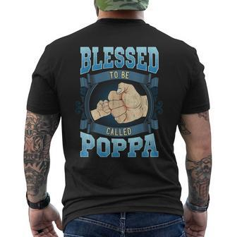Blessed To Be Called Poppa Gifts Poppa Fathers Day Gift For Mens Mens Back Print T-shirt | Mazezy
