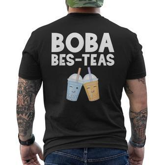 Boba Girl Bes Teas Besties Bubble Tea Best Friends Men's T-shirt Back Print - Seseable