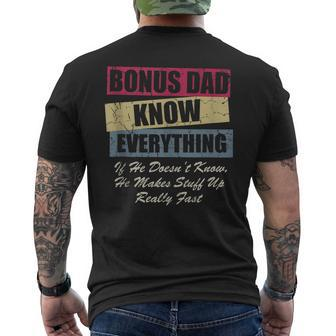 Bonus Dad Knows Everything If He Doesnt Know Fathers Day Men's T-shirt Back Print - Thegiftio UK