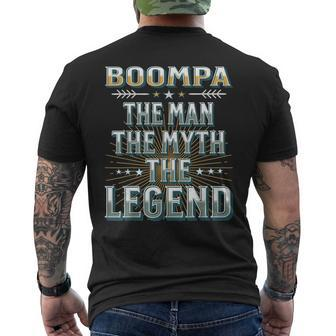 Boompa The Man The Myth The Legend Fathers Day Grandad Mens Back Print T-shirt | Seseable CA