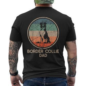 Border Collie Dog - Vintage Border Collie Dad Men's T-shirt Back Print - Seseable