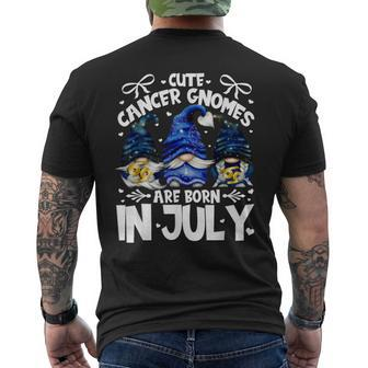 Born In July Zodiac Sign Cancer Mom And Dad Birthday Gnomes  Bbjxqn Men's Crewneck Short Sleeve Back Print T-shirt
