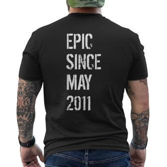 Born In May 2011 Birthday 8 Year Old Men's Back Print T-shirt | Mazezy