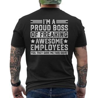 Boss Day Employee Boss Appreciation Proud Office Boss Men's Back Print T-shirt | Mazezy