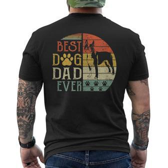 Boston Terrier Best Dog Dad Ever Vintage Fathers Day Retro Men's T-shirt Back Print - Seseable
