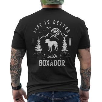 Boxador Life Better Mom Dad Dog Men's Back Print T-shirt | Mazezy